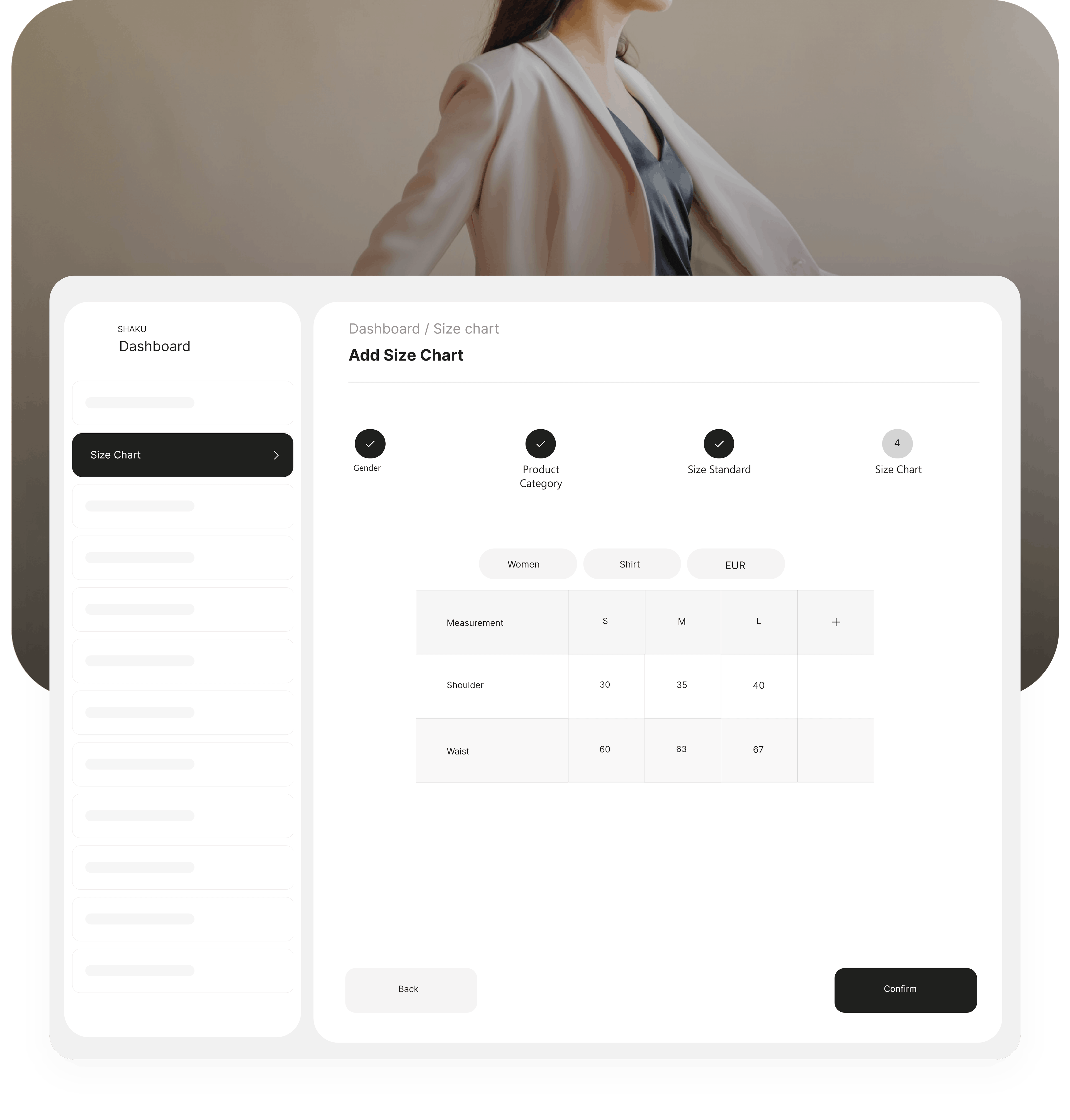 Add Size Charts